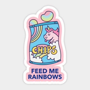 Unicorn - Feed Me Rainbows Sticker